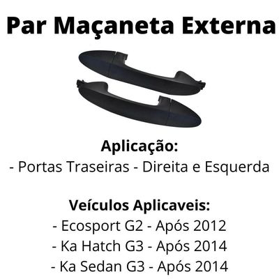 Par Maçaneta Externa Porta Traseira Ecosport G2 E Ka G3