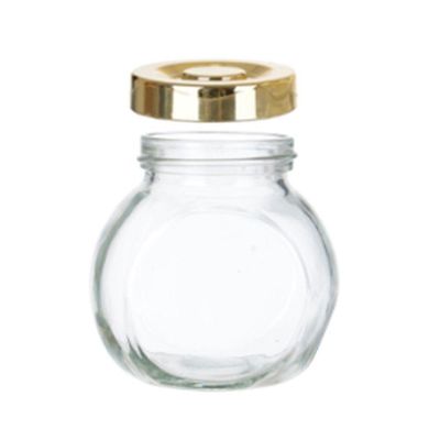 Kit 3 Porta Temperos Em Vidro Com Tampa Metálica Dourado 170ml - D'rossi