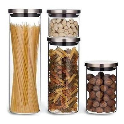 Porta Mantimentos Redondo Em Vidro Borossilicato Inox Mimo Style 1,3l