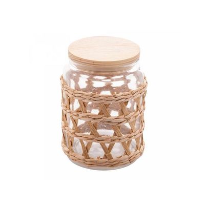 Porta Mantimentos Redondo Em Vidro Com Sisal Wolff 750ml