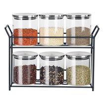 Jogo De Porta Condimentos Em Vidro Borossilicato Com 6 Potes 350Ml Dynasty