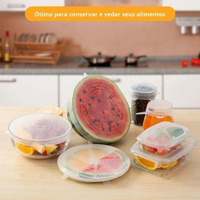 Kit 6 Tampas De Silicone Universal Panelas Vasilhas Lavável