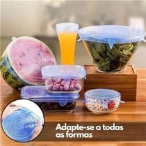 Kit 6 Tampas De Silicone Universal Panelas Vasilhas Lavável