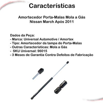 Par Amortecedor Porta-malas Mola A Gás Nissan March Após 11