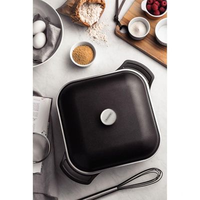 Caçarola Quadrada Tramontina Lyon Starflon Preto Com Tampa 28 Cm 5,5 L Tramontina