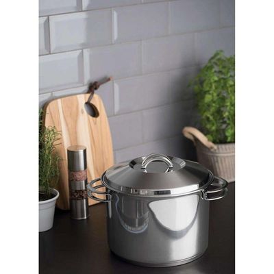 Caldeirão Tramontina Solar Em Aço Inox Fundo Triplo Com Tampa E Alças 24 Cm 9,6 L Tramontina