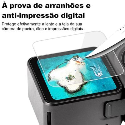 Película de Vidro LCDs e Lente DJI Action 2 Dual Screen Combo