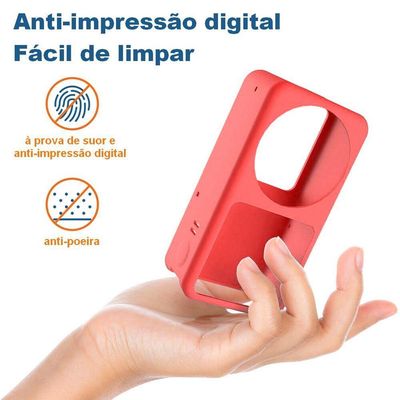 Capa de Proteção em Silicone Vermelho para DJI Action 2 - Telesin