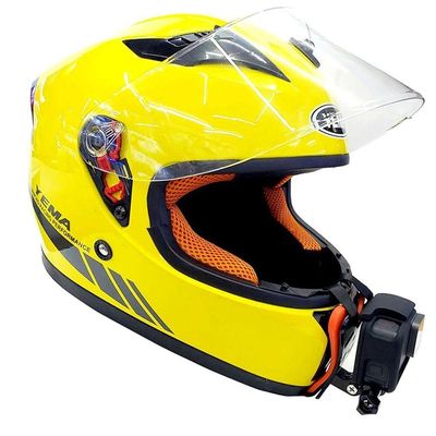 Fivela com Adaptador Capacete Queixeira para GoPro e Similares Cor Laranja