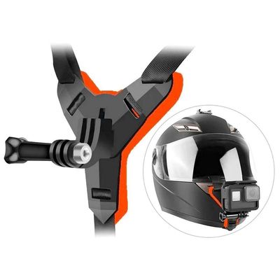 Fivela com Adaptador Capacete Queixeira para GoPro e Similares Cor Laranja