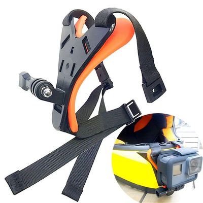 Fivela com Adaptador Capacete Queixeira para GoPro e Similares Cor Laranja