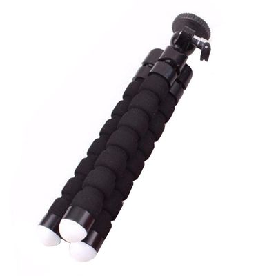 Mini Tripé Octopus Preto + Adaptador para DSLR, GoPro e Similares