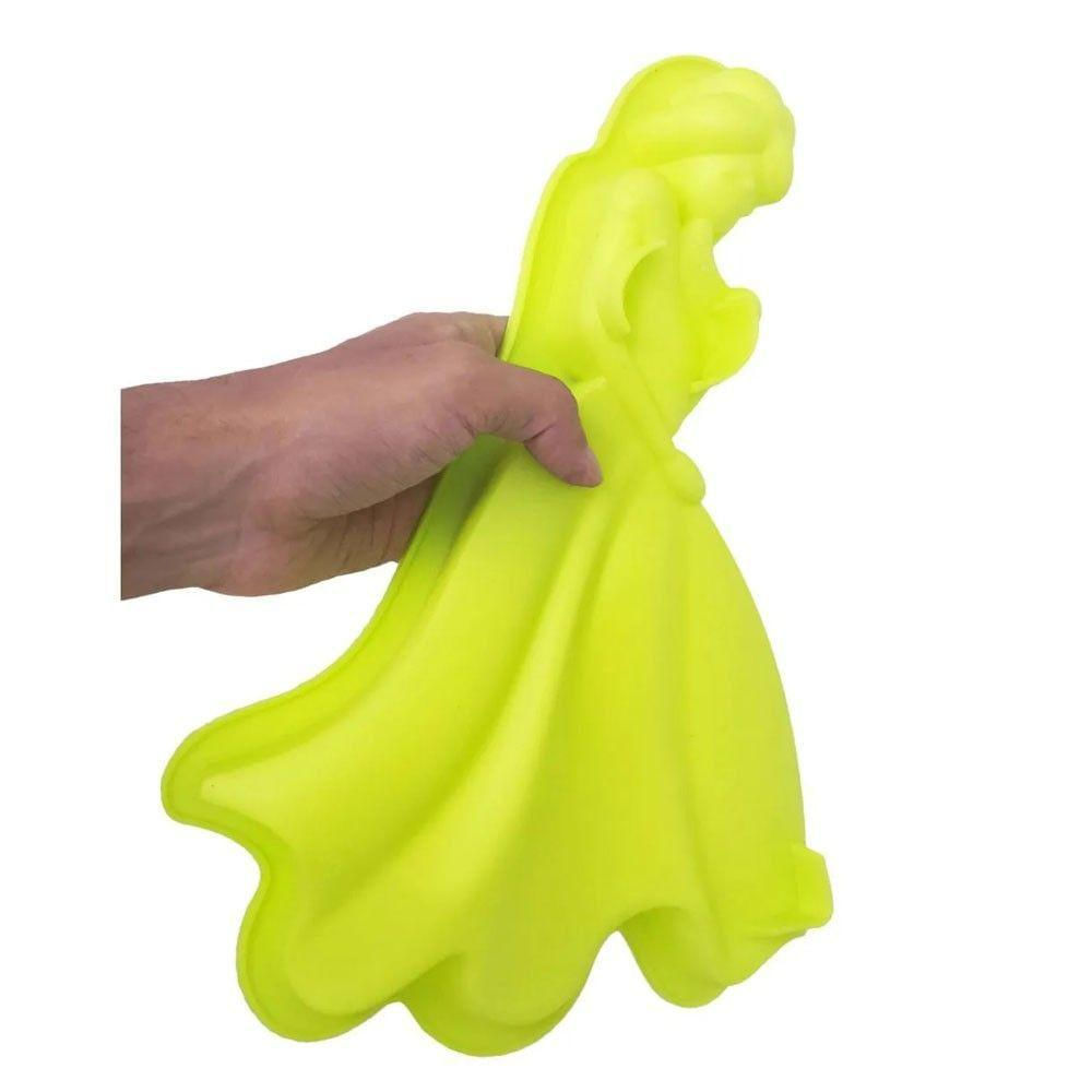 Forma De Silicone Para Torta Princesa Verde Kit 3 Unidades