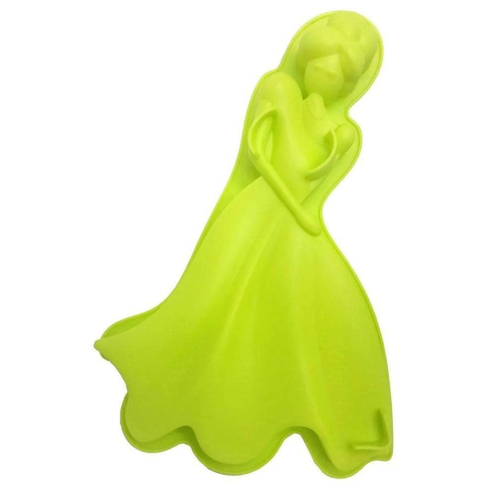 Forma De Silicone Para Torta Princesa Verde Kit 3 Unidades