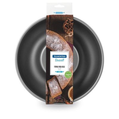 Forma Para Bolo Alumínio Com Revestimento Antiaderente Starflon Grafite 24 Cm 1,4 L