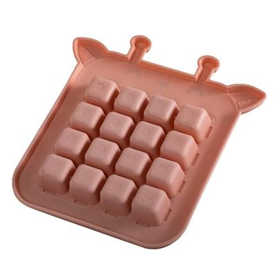 Forma De Gelo Divertida Infantil Girafa Rosa 16 Cavidades