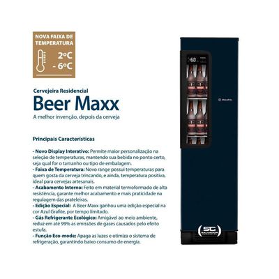 Cervejeira 127v Expositora Visa Beer Maxx 300 Residencial Porta Inox 287 Lts Vn28tp Inox 127v