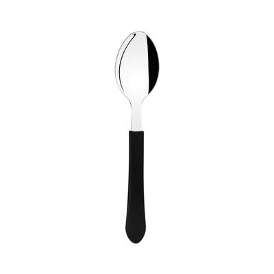 Kit - 36 Colheres De Sobremesa Leme Com Lâmina Em Aço Inox Cabo Preto Cspbag - Tramontina