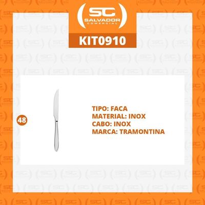 Kit - 48 Facas Para Churrasco Luxo Laguna Em Aço Inox Fitop - Tramontina