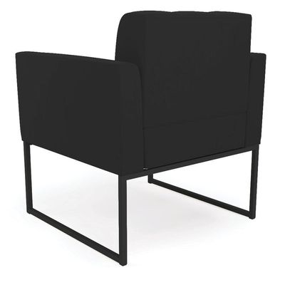 Poltrona Elisa Veludo Base Metálica Industrial Preto - D'rossi Cor Preto