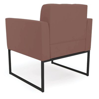 Poltrona Elisa Veludo Base Metálica Industrial Preto - D'rossi Cor Rose