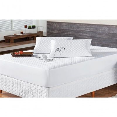Protetor Colchao Casal Impermeavel Matelado Aquarela 01 Peça - Branco