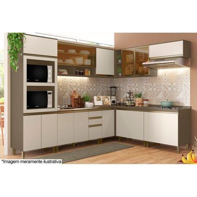 Módulo Cozinha Henn Connect Armário 2 Portas C-vidro Duna