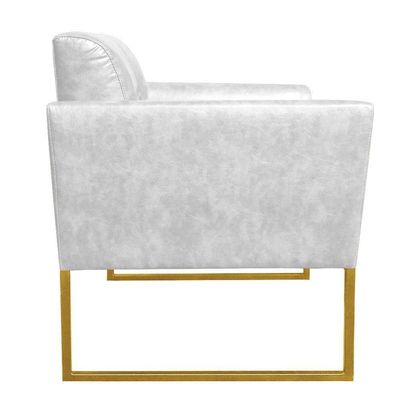 Poltrona Elisa Corano Linha Premium Metálica Dourado Branco