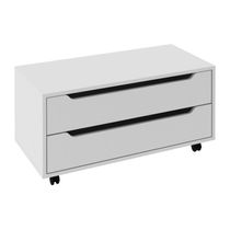 Gabinete Banheiro 80cm 2 Gavetas Retrô Com Rodízios Multimóveis Cr10121 Branco Branco