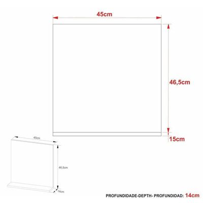 Espelheira Para Banheiro 45cm Com Prateleira Multimóveis Cr10115 Preto Preto