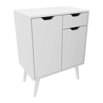 Gabinete Banheiro 60cm 2 Portas E 1 Gaveta Retrô Multimóveis Cr10118 Branco Branco