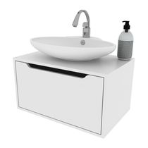 Gabinete Banheiro Suspenso 60cm Com 1 Porta Multimóveis Cr10123 Branco Branco
