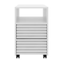 Gaveteiro Escritório Com 2 Gavetas 1 Nicho E Rodízios Multimóveis Cr25254 Branco Branco