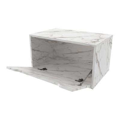 Gabinete Banheiro Suspenso 60cm Com 1 Porta Multimóveis Cr10123 Mármore Branco Mármore Branco