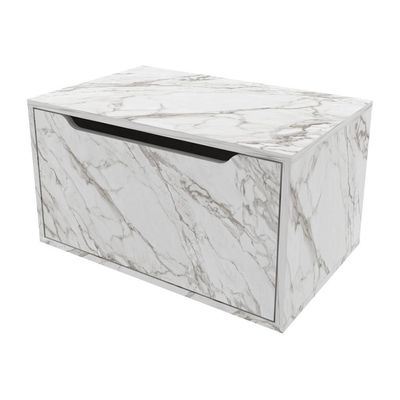 Gabinete Banheiro Suspenso 60cm Com 1 Porta Multimóveis Cr10123 Mármore Branco Mármore Branco