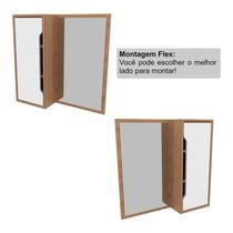 Espelheira Para Banheiro 60cm Com 1 Porta Multimóveis Cr10117 Amêndoa-branco Amêndoa-branco