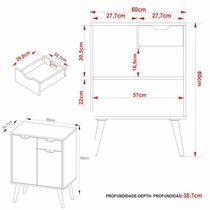 Gabinete Banheiro 60cm 2 Portas E 1 Gaveta Retrô Multimóveis Cr10118 Branco Branco