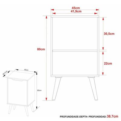 Gabinete Banheiro 45cm 1 Porta Retrô Multimóveis Cr10120 Branco Branco