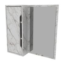 Espelheira Para Banheiro 60cm Com 1 Porta Multimóveis Cr10117 Mármore Branco Mármore Branco
