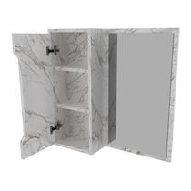 Espelheira Para Banheiro 60cm Com 1 Porta Multimóveis Cr10117 Mármore Branco Mármore Branco