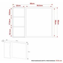 Espelheira Para Banheiro Flex 80cm Com 1 Porta Multimóveis Cr10116 Branco Branco