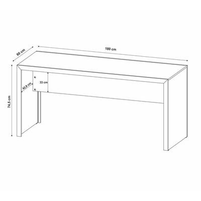 Escrivaninha-mesa Escritório 180cm Multimóveis Cr25266 Branco Branco