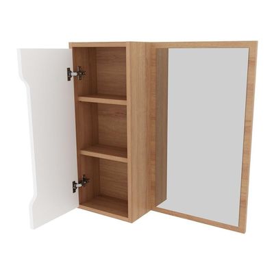 Espelheira Para Banheiro 60cm Com 1 Porta Multimóveis Cr10117 Amêndoa-branco Amêndoa-branco