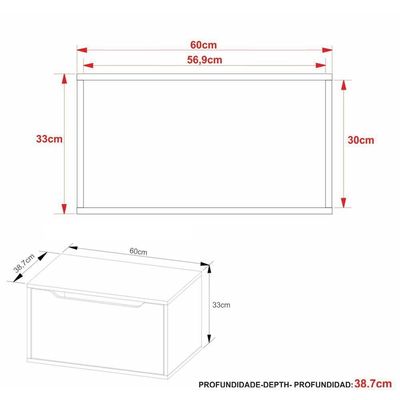 Gabinete Banheiro Suspenso 60cm Com 1 Porta Multimóveis Cr10123 Branco Branco