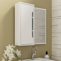 Espelheira Para Banheiro 60cm Com 1 Porta Multimóveis Cr10117 Branco Branco