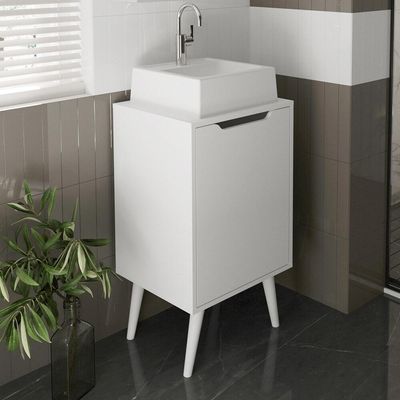 Gabinete Banheiro 45cm 1 Porta Retrô Multimóveis Cr10120 Branco Branco
