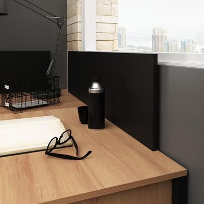 Painel Divisor De Mesa 110cm Multimóveis Cr25265 Preto Preto
