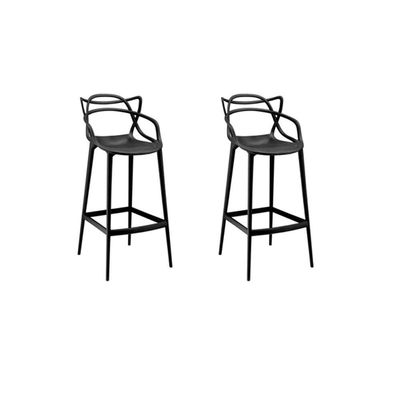 Conjunto 2 Banqueta Allegra Alta Master Preta Polipropileno