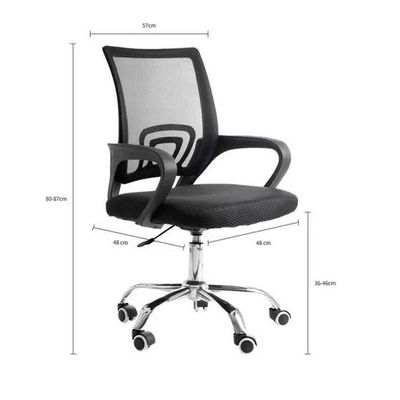 Cadeira De Escritório Mesh  Relax Giratoria New Java - Preto