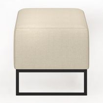 Puff Cléo W01 Base De Ferro 90 Cm Linho Champagne